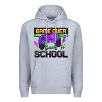 Heather Grey game over back to school Premium Hoodie - Zillion Design Studio