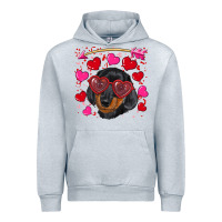Heather Grey valentine's day  dachshund puppy Urban Hoodie - RanaPortraitStore