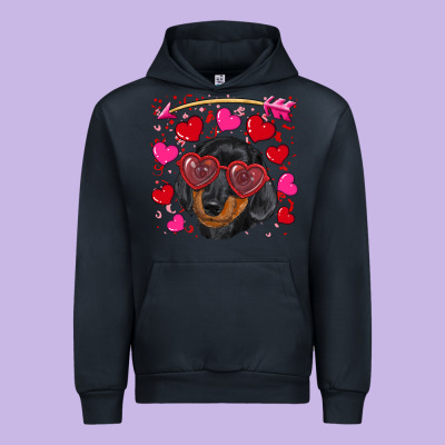 Urban Hoodie valentine's day  dachshund puppy
