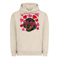Pigment French Oak valentine's day  dachshund puppy Urban Hoodie - RanaPortraitStore