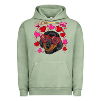 Pigment Oil Green valentine's day  dachshund puppy Urban Hoodie - RanaPortraitStore