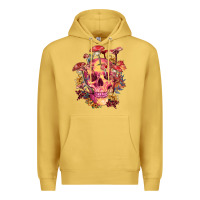Antique Gold Floral skeleton with mushrooms Premium Hoodie - RanaPortraitStore