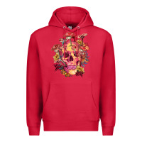 Cardinal Floral skeleton with mushrooms Premium Hoodie - RanaPortraitStore