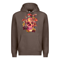 Coffee Floral skeleton with mushrooms Premium Hoodie - RanaPortraitStore
