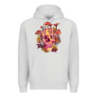 Dove Grey Floral skeleton with mushrooms Premium Hoodie - RanaPortraitStore
