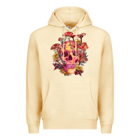 Pina Colada Floral skeleton with mushrooms Premium Hoodie - RanaPortraitStore