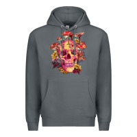 Rock Floral skeleton with mushrooms Premium Hoodie - RanaPortraitStore
