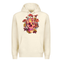 Sandshell Floral skeleton with mushrooms Premium Hoodie - RanaPortraitStore