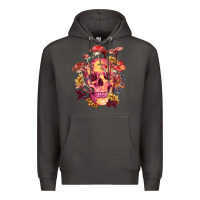 Smoke Floral skeleton with mushrooms Premium Hoodie - RanaPortraitStore