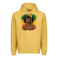 Black Queen With Juneteenth Flag Premium Hoodie | Teevron