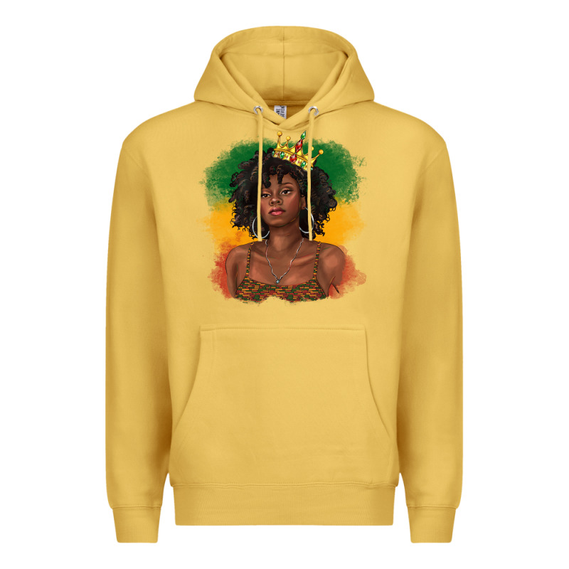 Black Queen With Juneteenth Flag Premium Hoodie by texasbilliewilder | Teevron