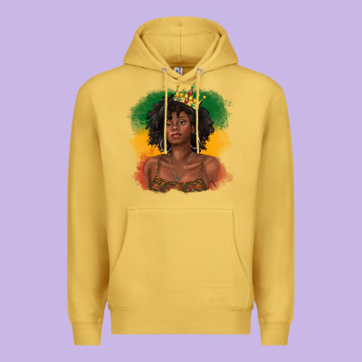 Black Queen With Juneteenth Flag Premium Hoodie Designed By Texasbilliewilder