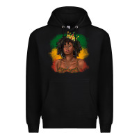 Black black queen with juneteenth flag Premium Hoodie - texasbilliewilder