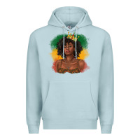 Blue Mist black queen with juneteenth flag Premium Hoodie - texasbilliewilder