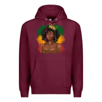 Burgundy black queen with juneteenth flag Premium Hoodie - texasbilliewilder