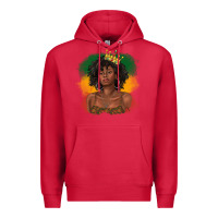 Cardinal black queen with juneteenth flag Premium Hoodie - texasbilliewilder