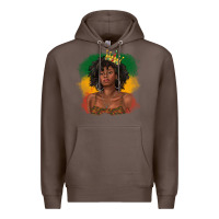 Coffee black queen with juneteenth flag Premium Hoodie - texasbilliewilder
