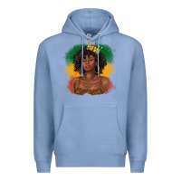 Colony Blue black queen with juneteenth flag Premium Hoodie - texasbilliewilder