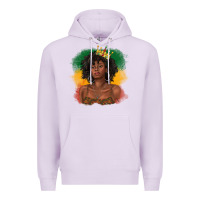Lilac black queen with juneteenth flag Premium Hoodie - texasbilliewilder