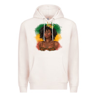 Pale Pink black queen with juneteenth flag Premium Hoodie - texasbilliewilder