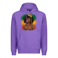 Purple black queen with juneteenth flag Premium Hoodie - texasbilliewilder