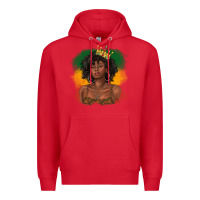 Red black queen with juneteenth flag Premium Hoodie - texasbilliewilder