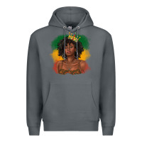 Rock black queen with juneteenth flag Premium Hoodie - texasbilliewilder