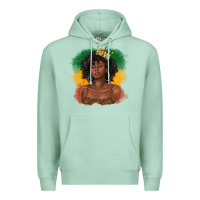 Seafoam black queen with juneteenth flag Premium Hoodie - texasbilliewilder