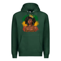 Sports Green black queen with juneteenth flag Premium Hoodie - texasbilliewilder