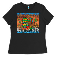 Black autism awareness hearts leopard cowhide Ladies Tee - Artiststas