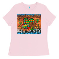Bubblegum Pink autism awareness hearts leopard cowhide Ladies Tee - Artiststas