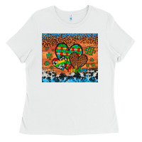 White autism awareness hearts leopard cowhide Ladies Tee - Artiststas