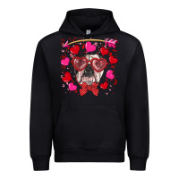 Black Valentine's day  english bulldog Urban Hoodie - RanaPortraitStore