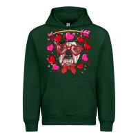 Forest Green Valentine's day  english bulldog Urban Hoodie - RanaPortraitStore