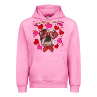 Fuchsia Pink Valentine's day  english bulldog Urban Hoodie - RanaPortraitStore