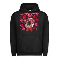 Pigment Black Valentine's day  english bulldog Urban Hoodie - RanaPortraitStore