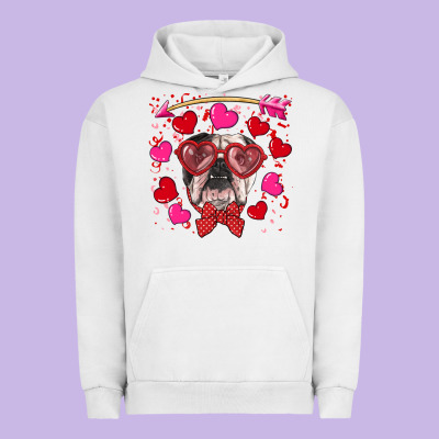 Urban Hoodie Valentine's day  english bulldog