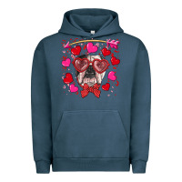 Pigment Midnight Navy Valentine's day  english bulldog Urban Hoodie - RanaPortraitStore