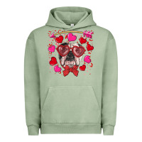 Pigment Oil Green Valentine's day  english bulldog Urban Hoodie - RanaPortraitStore