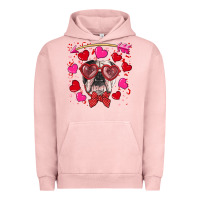 Pigment Salmon Valentine's day  english bulldog Urban Hoodie - RanaPortraitStore