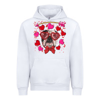 White Valentine's day  english bulldog Urban Hoodie - RanaPortraitStore