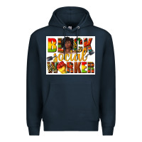 Navy black social worker Premium Hoodie - texasbilliewilder
