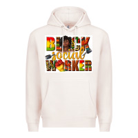 Pale Pink black social worker Premium Hoodie - texasbilliewilder