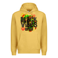 Antique Gold black vibes only Premium Hoodie - texasbilliewilder