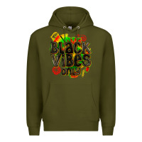Army Green black vibes only Premium Hoodie - texasbilliewilder