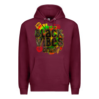 Burgundy black vibes only Premium Hoodie - texasbilliewilder