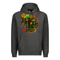 Charcoal Heather black vibes only Premium Hoodie - texasbilliewilder