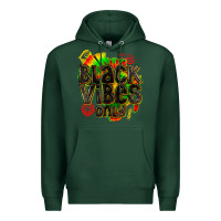 Sports Green black vibes only Premium Hoodie - texasbilliewilder