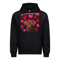 Black Valentine's day  labrador retriever Urban Hoodie - RanaPortraitStore