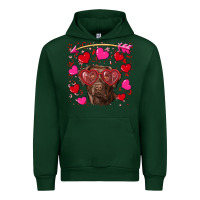 Forest Green Valentine's day  labrador retriever Urban Hoodie - RanaPortraitStore